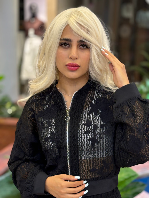 کلاه گیس وارداتی حالتدار فرق متحرک جاو تور بلوند عروسکی