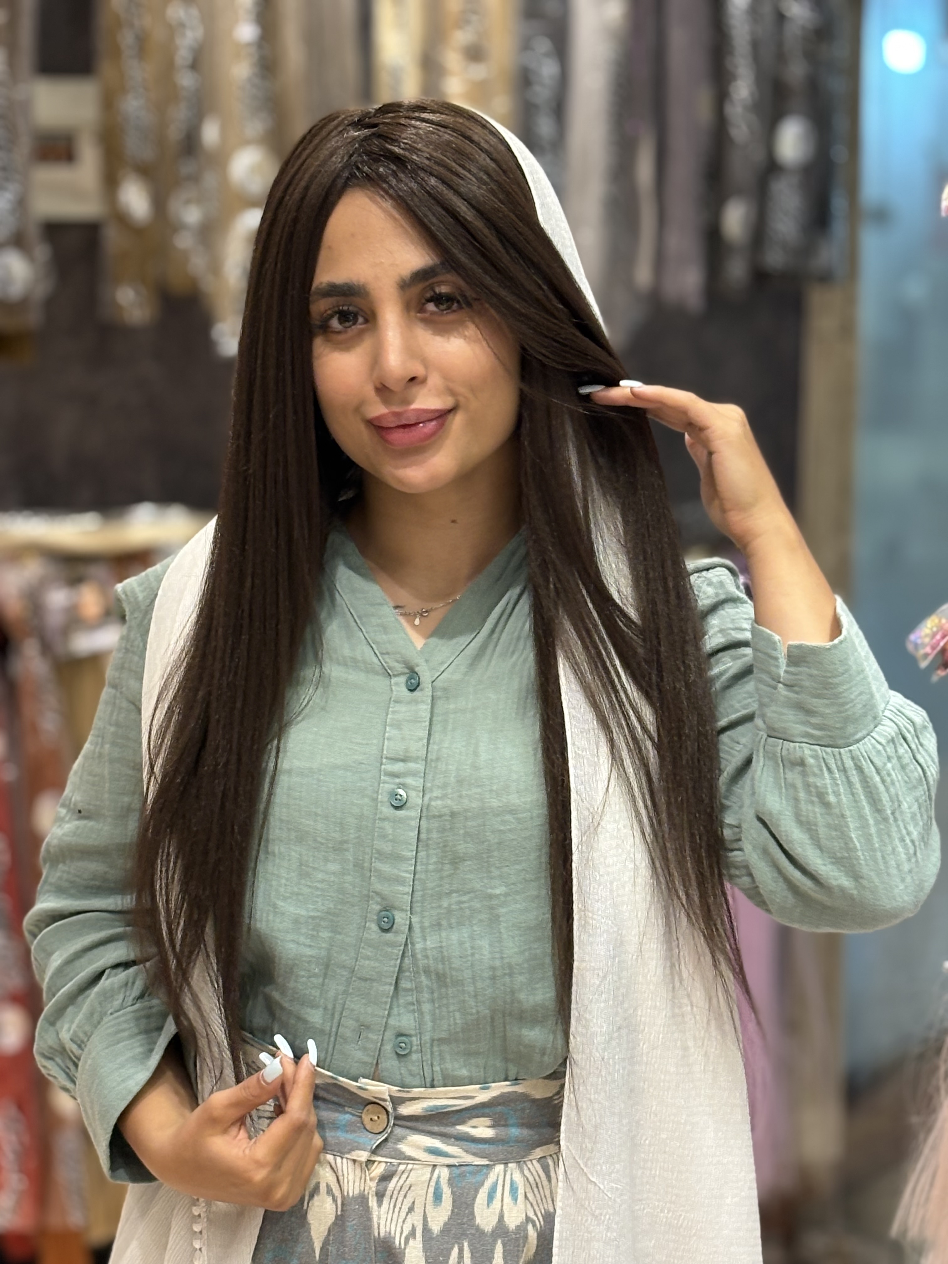 کلاه گیس پروتز کفسری صاف کد m4قد ۵۰