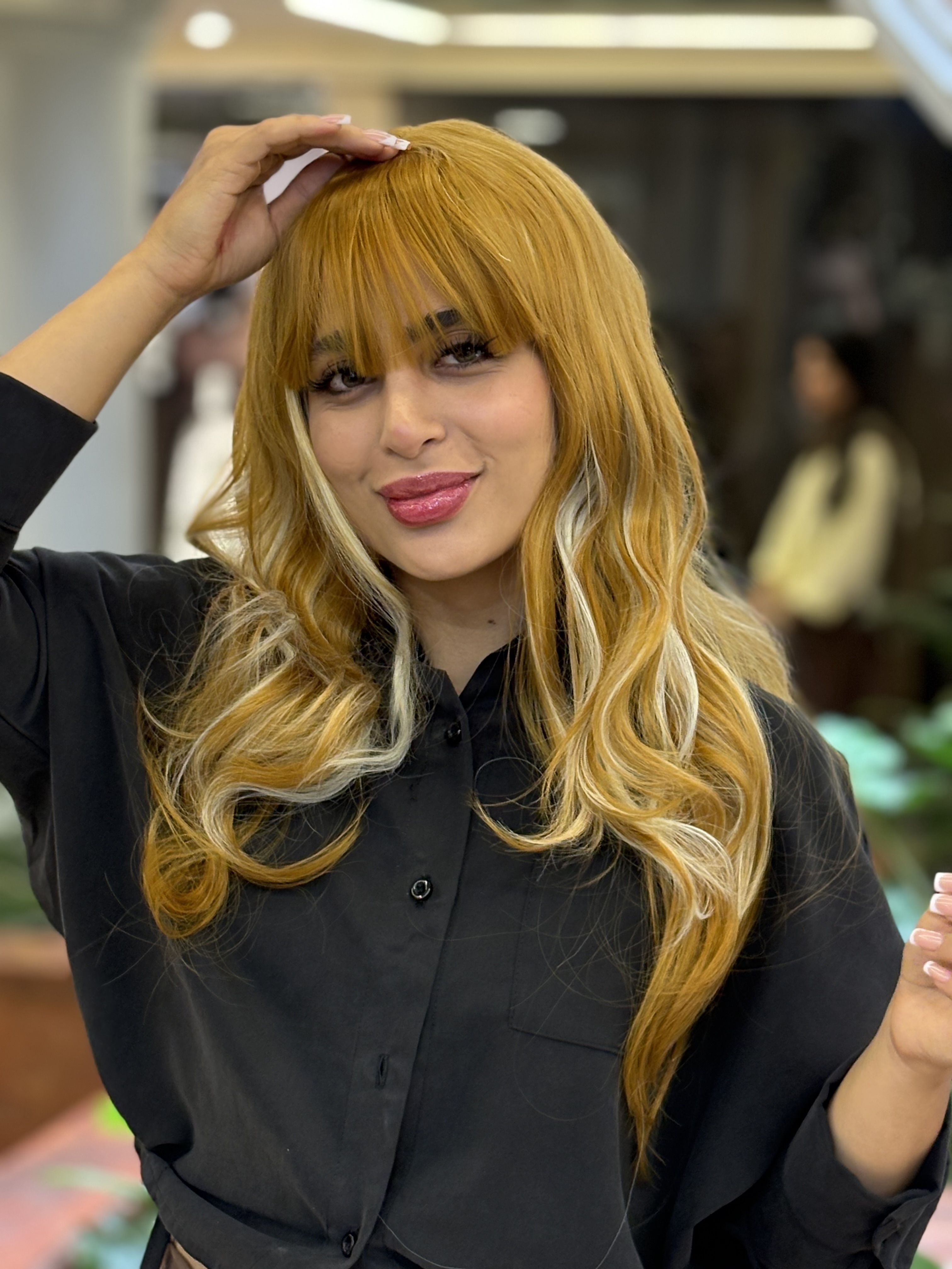 کلاه گیس وارداتی حالتدار چتری کد16h613