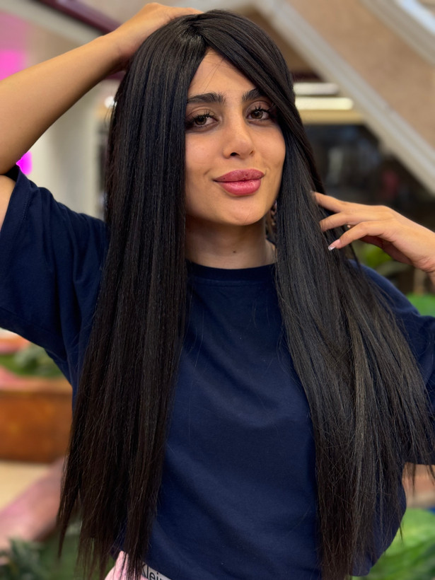 کلاه گیس پروتز کفسری مشکی طبیعی کد۲و۴