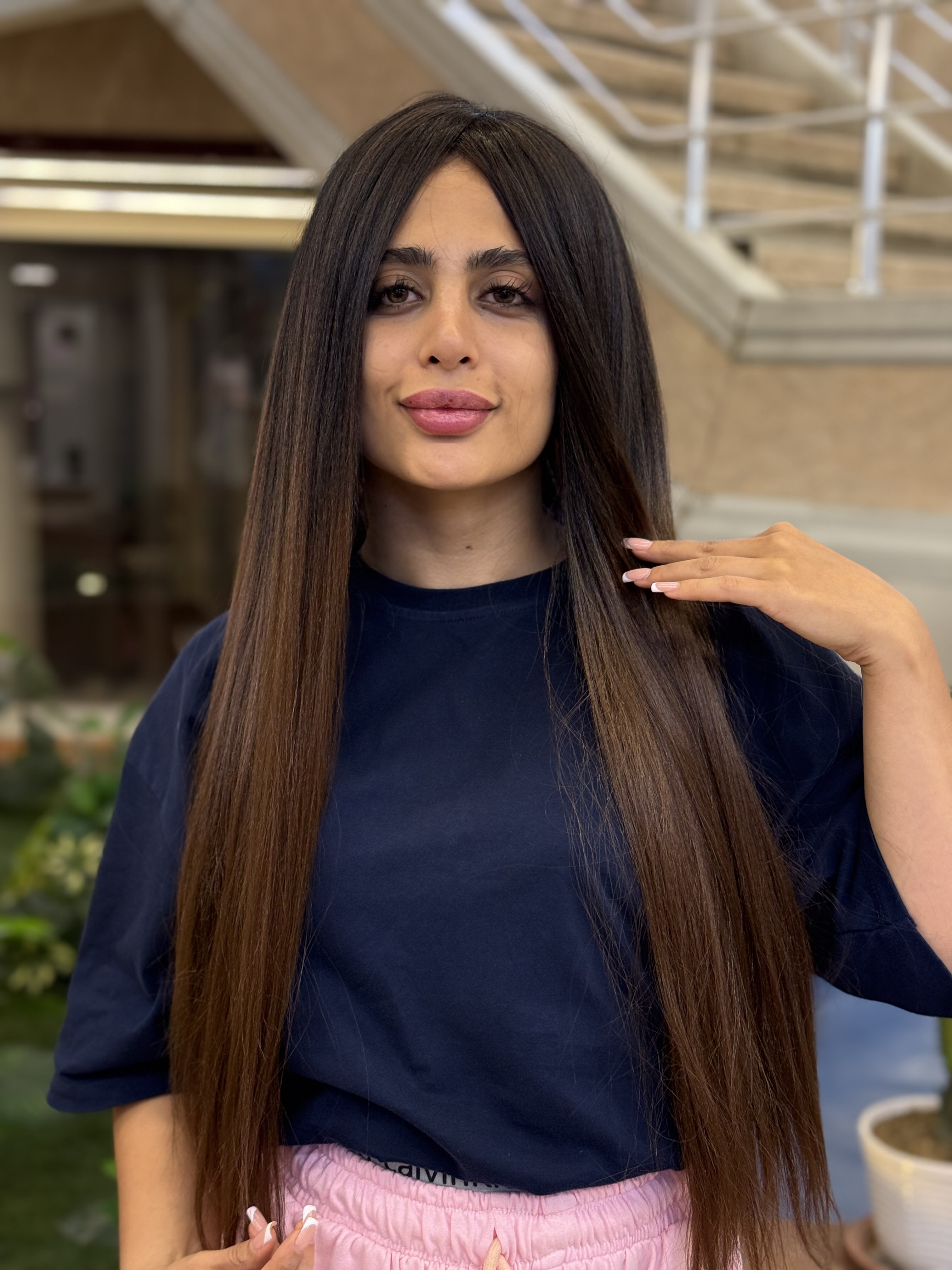 کلاه گیس پروتز کفسری آمبره مشکی شکلاتی