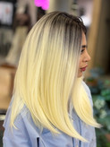 کلاه گیس وارداتی فرق متحرک کف پوستی رنگ امبره مشکی بلوند