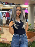 کلاه گیس وارداتی فرق متحرک کف پوستی نقره ایی