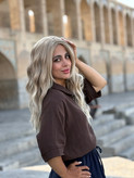 کلاه گیس وارداتی فرق ثابت کف پوستی حالتدار لایت بلوند